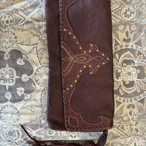 Jenna Drake Burgundy Leather Clutch